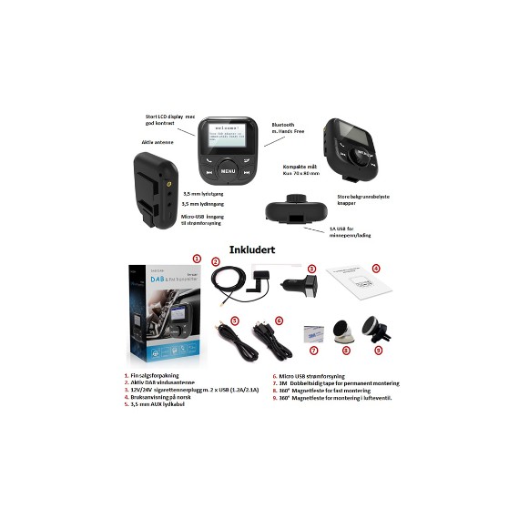 Dab+ adapet med bluetooth/handsfree